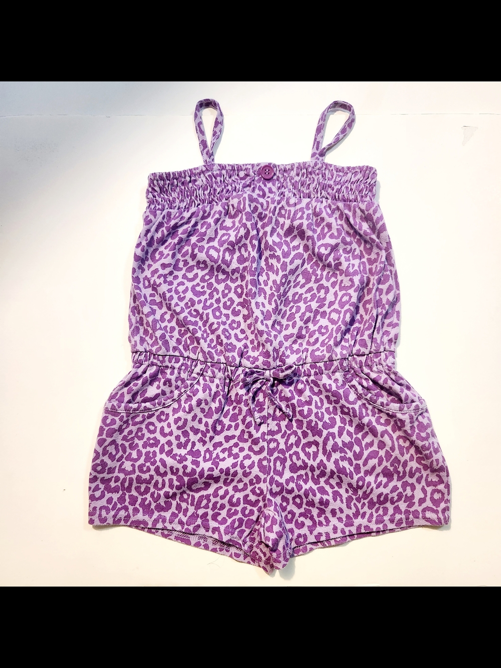💜Total girl Brand Purple Leopard Print Romper Size: 4T